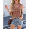 Womens Round Neck Tank Tops Summer Sleeveless Loose Printed Casual Henley Shirts - 3 of 4