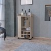 Vynxaria L Bar Single Door Cabinet - Modern Style, Eight Built-in Wine Rack, Light Gray Finish - 2 of 4