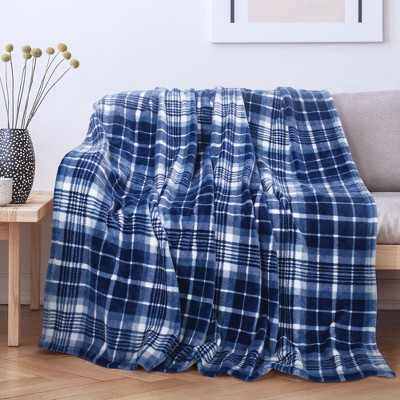 Tirrinia Plaid Fleece Blanket 50"X60" Flannel TV Throw Microfiber-Super Soft & Comfy for Bedding Sofa Car Camping, All Seasons