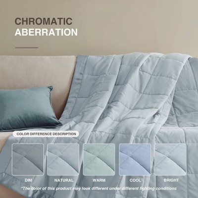 Full Blue Down Alternative Blanket with Satin Trim