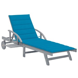 vidaXL Patio Sun Lounger with Cushion Solid Wood Acacia - 1 of 4