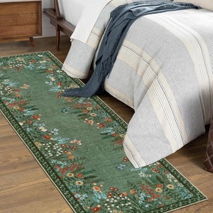 Washable Rugs, Living Room Rug, Non-Slip Soft Floral Rugs for Bedroom, Botanical Area Rug Carpet for Dining Room Guest Room - 1 of 4
