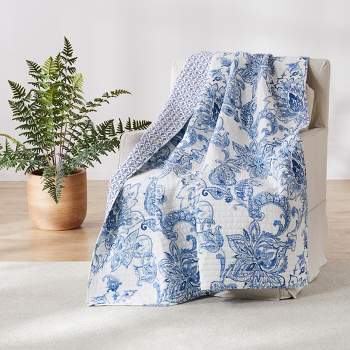 Apolonia Botanical Floral Quilted Throw - Villa Lugano By Levtex Home ...