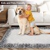9x12 Rugs Washable Non-Slip - Large Modern Abstract Area Rug for Living Room, Ultra Soft Low Pile Carpet, Stain Resistant Foldable Floor Cover Gray - 3 of 4