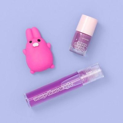 Lip & Nail Set with Squish Toy - Pink - 3ct - More Than Magic™
