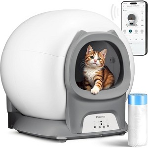 Petcove Self-Cleaning Cat Litter Box with Auto Safety Sensors, Smart APP Control, and Odor-Free Technology - Pink - 1 of 4