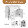 36" Bathroom Vanity with Ceramic Sink, Standard and Double-Layer Drawers, Soft Close Doors, Adjustable Shelves - Leovsnove - 3 of 4