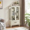 Dolonm 51.58 in. H Curio Cabinet, Glass Display Cabinet, Wine Cabinet with LED Lights, 2 Doors & Adjustable Shelves - 3 of 4
