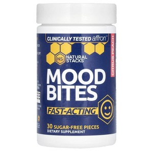 Natural Stacks Mood Bites, Citrus Peach, 30 Sugar-Free Pieces - 1 of 2