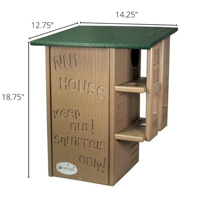 Green and Tan Recycled Poly Lumber Squirrel House with Predator Guard