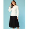 INSPIRE CHIC Women's Vintage Collared Long Sleeve Work Button Down Shirt - 3 of 4