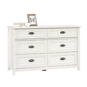County Line Dresser Soft White - Sauder: 6-Drawer Storage, Horizontal Design, MDF Construction - 1 of 4