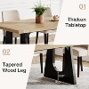 Okak Modern Large Rectangular Dining Table with Wood Pedestal Base,Minimalist Kitchen Dinner Table for Dining Room,Family Meals - 4 of 4