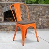 Emma and Oliver 4 Pack Metal Stackable Chair with Wood Seat - 2 of 4