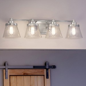 Urban Ambiance Luxury Traditional Bath Light 7.75''H x 33.5''W,  Brushed Nickel Finish,  Pawtucket Collection, UHP3992 - 1 of 4