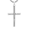 Steeltime Men's stainless steel crucifix tube pendant. Color Options: Silver, Gold, Black - 2 of 4