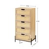 Modern Rattan 5/6 Drawers Dresser - 2 of 4