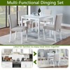Aukfa Dining Table Set Morden Kitchen Table with Square MDF Tabletop, Crystal Decoration and 4 Chairs for Kitchen - 4 of 4