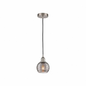 Athens Deco Swirl - 1 Light Mini Pendant In Industrial Style-8.75 Inches Tall and 6 Inches Wide - 1 of 1