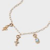 Build Your Own Cross and Rose Charm Necklace - Wild Fable™ Gold - 4 of 4