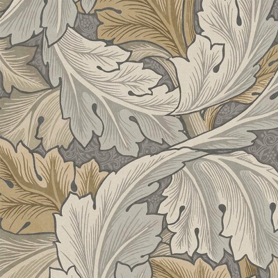 William Morris Neutral Acanthus Leaf Vinyl Wallpaper
