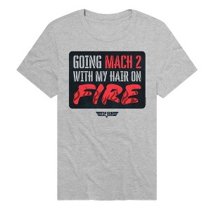 Men's Top Gun Mach 2 Hair On Fire T-Shirt Athletic Heather 2X Large - 1 of 4