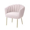 UNISOAR Modern Velvet Upholstered Feather Side Chair with Brushed Gold Leg - 2 of 4