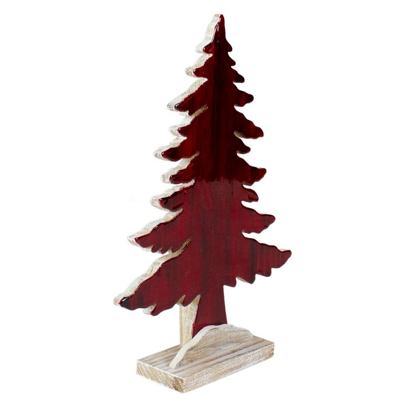 Northlight 10.5" Red and White Stained Forest Tree Christmas Tabletop Decor, 2 of 5
