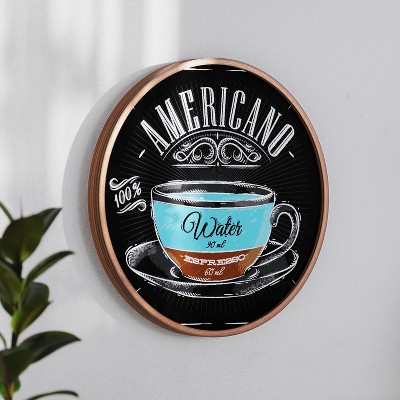 Rustic Brown Round Magnetic Chalkboard with Pine Wood Frame