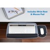 Mount-It! Under Desk Keyboard Tray, Adjustable Keyboard and Mouse Drawer Platform with Ergonomic Wrist Rest Pad, 17.25" Track - 4 of 4