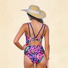 Women's Bright Daisy Floral Long Torso One-Piece Swimsuit -Cupshe - 3 of 4