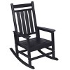 Oversized Patio Rocking Chair With Wood-Texture,Outdoor Rocking Chair,All Weather Resistant porch Rocking Chair -The Pop Home - 3 of 4