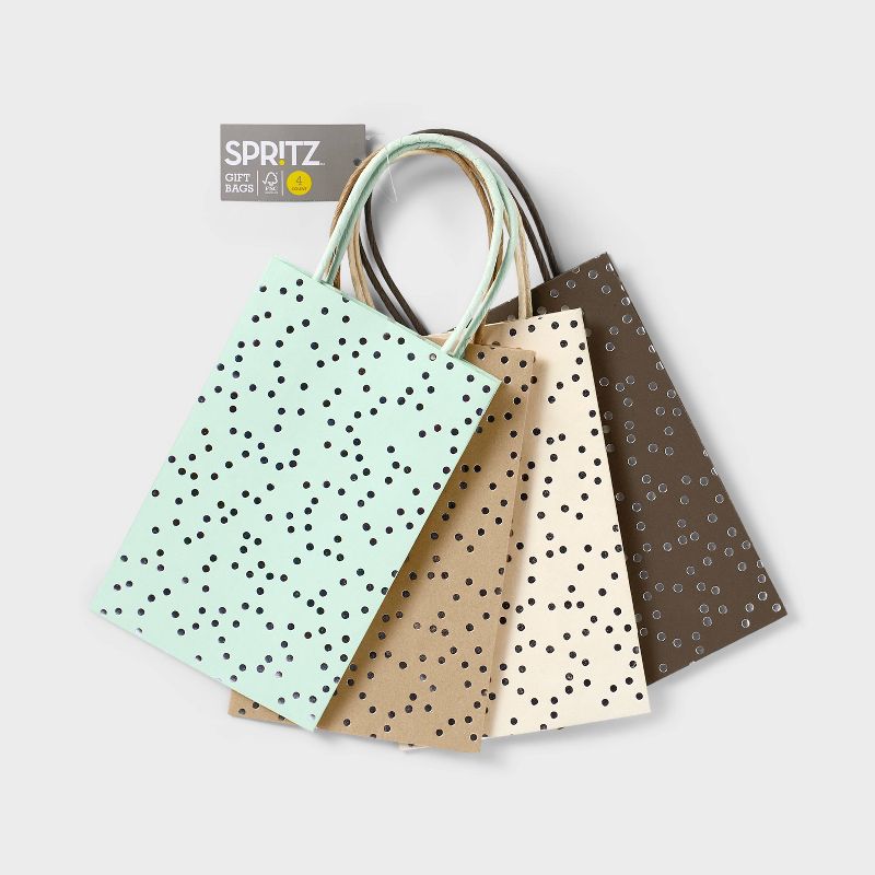 4pk XS Silver Foil Dots Gift Bags - Spritz&#8482;, 3 of 4