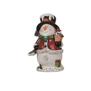 Transpac Dolomite Light Up Music Snowman Decor - Festive Christmas Decorative Object for Holiday Cheer - 1 of 2