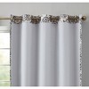 HLC.ME Amalfi Paisley Faux Silk 100% Blackout Thermal Lined Curtain Grommet Panels - Energy Efficient, Noise Reducing - Set of 2 - 3 of 4