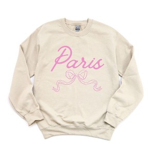 Simply Sage Market Women's Graphic Sweatshirt Paris Coquette Bow - 1 of 3