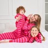 Leveret Matching Family Pajamas – Red & Pink Stripes – 100% Cotton – Customizable for Personalization - 4 of 4