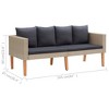 vidaXL 2-Seater Patio Sofa with Cushions Poly Rattan Beige - 4 of 4