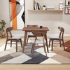 5 PCS Round/Square Dining Table Set Wooden Dining Set Bistro Dining Set with 4 Upholstered Chairs, Black/Walnut/Natural-ModernLuxe - 2 of 4