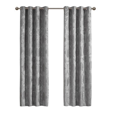 Gracie Mills Hendrix Jacquard Paisley Total Blackout Curtain Panel