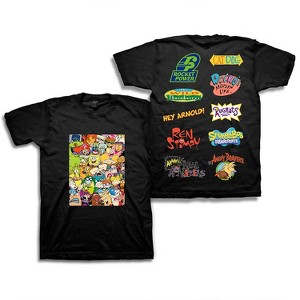 Mens Nickelodeon 90's Classic Shirt - Rugrats & Hey Arnold Vintage T-shirt (Black, Medium) - 1 of 4