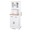 Kumasinova 67"Microwave Cabinet with 4 Doors,Modern Kitchen Hutch Cabinet Freedstanding Pantry for Kitchen&Dining Room,Tall Cupboard,White - 3 of 4