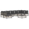 vidaXL 8-Piece Outdoor Patio Lounge Set - Anthracite Poly Rattan Furniture with Powder-Coated Steel Frame, Cushioned Seats and Modular Design. - 3 of 4