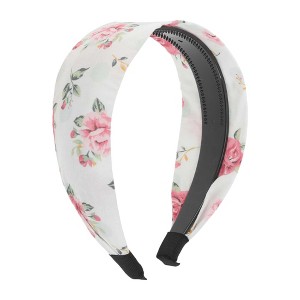 Unique Bargains Fresh Flowers Wide Headband White 1 Pc - 1 of 4