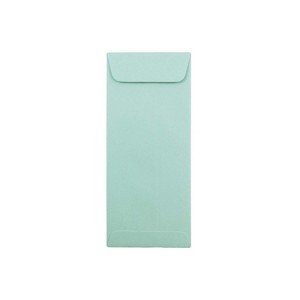 JAM Paper Open End #10 Currency Envelope 4 1/8" x 9 1/2" Aqua 50/Pack (21520986I) - 1 of 2