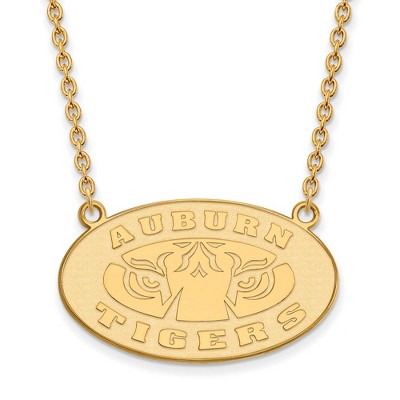 Black Bow Jewelry 10k Yellow Gold Auburn Tigers NCAA Necklace 18 Inch