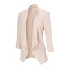 Clearlove Women's Casual Open Front Blazers Shawl Lapel Ruched Long Sleeve Office Lightweight Blazer Jackets with Pockets - 3 of 4