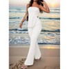 Mocamel Women's Solid Bandeau Top And High Slit Maxi Skirt Co-Ord Set - 3 of 4