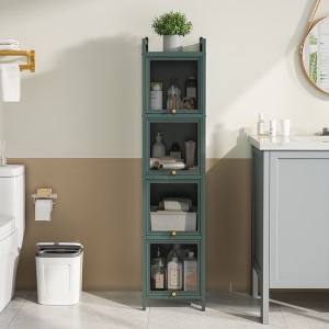 Bella Depot 60.62''W Modern Four-tier Glass Door Cabinet Storage, for Entryway Living Room Bathroom Dining Room - 1 of 4