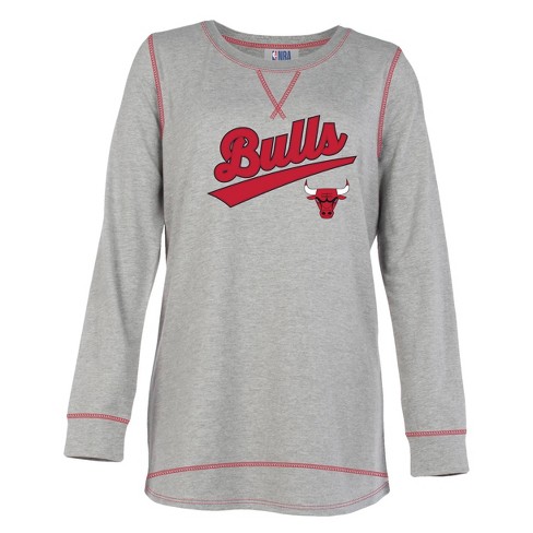 Nba Chicago Bulls Women's Gray Long Sleeve Team Slugger Crew Neck T-shirt :  Target